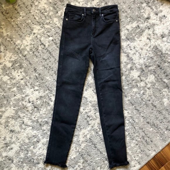 FREE PEOPLE | We the People Dark Wash Raw Hem Skinny Jeans Pants | Size 26 - Picture 6 of 6